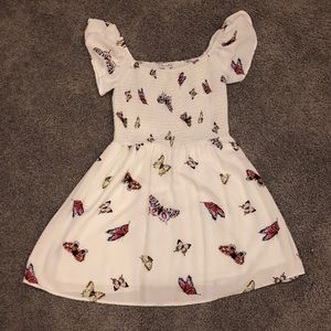 white butterfly dress.